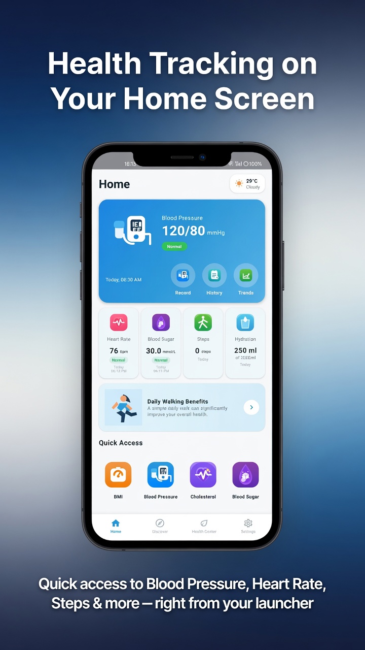 HeartBP Launcher Home Screen